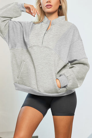 Zip-Up Oversized Sweatshirt