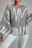 Abstract Patterned Oversized Sweater