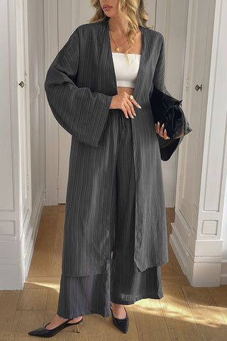 Relaxed Open-Front Pants Set