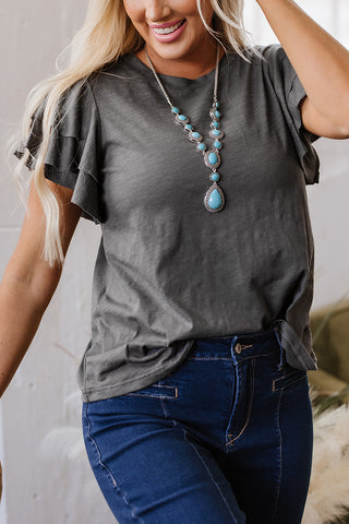 Ruffle Sleeve Casual Top