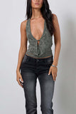 Elegant Draped Lace Tank Top
