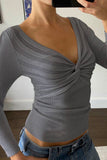 Twist Detail Long Sleeve Blouse