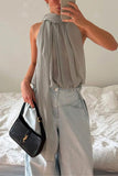 Draped Halter Neck Tank