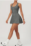 Zipper Front Casual Dress