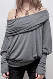 Off-Shoulder Knit T-Shirt