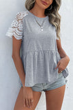 Lace Sleeve Peplum Top