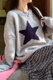 Star Patterned Oversized Sweater