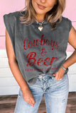 Western Lettering Tank Top