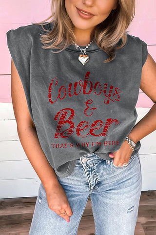 Western Lettering Tank Top
