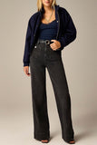 High-Waist Straight-Leg Jeans