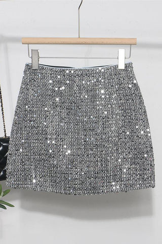 Sequin-Embellished Mini Skirt