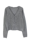 Button-Front Textured Cardigan