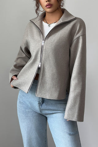 Zip-Up Casual Coat