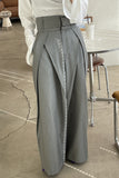 High-Waist Pleated Wide-Leg Pants