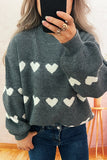 Cozy Heart Pattern Knit Sweater