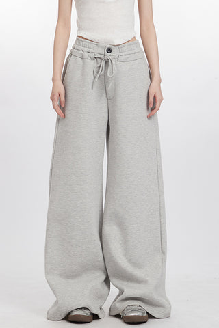 Wide-Leg Casual Pants with Drawstring