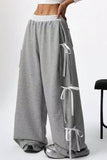 Side Tie Ribbon Casual Pants