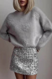 Floral Textured Relaxed Sweater