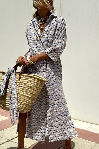 Striped Tie-Waist Shirt Dress