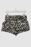Belted Animal Print Casual Shorts