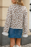 Tie-Front Leopard Print Cardigan