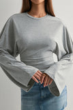 Draped Sleeve Top with Cinched Waist