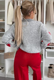 Stripe Heart Pattern Valentine Sweater