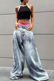 Oversized Wide-Leg Denim Jeans