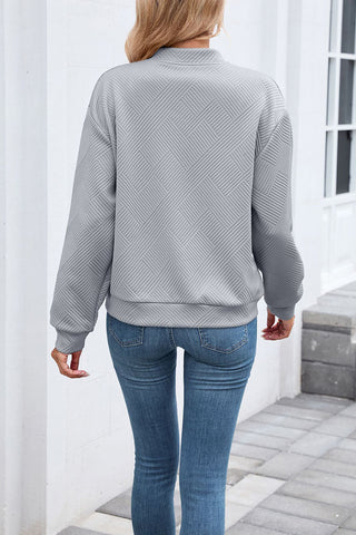 Textured Zip-Up Bomber Jacket