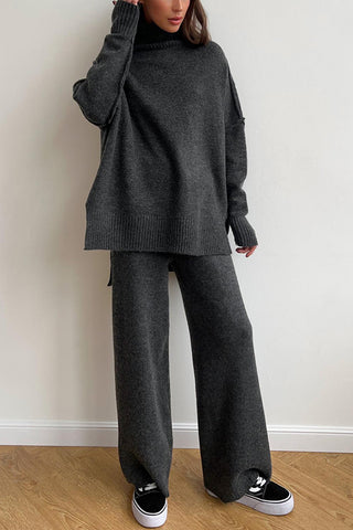 Cozy Turtleneck Knit Pants Set