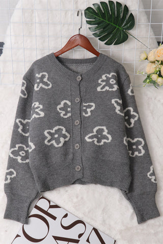 Floral Pattern Button Cardigan