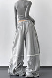 Wide-Leg Drawstring Casual Pants