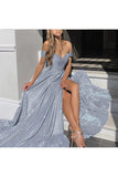 Off-Shoulder Evening Gown with Flare