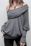 Off-Shoulder Knit T-Shirt