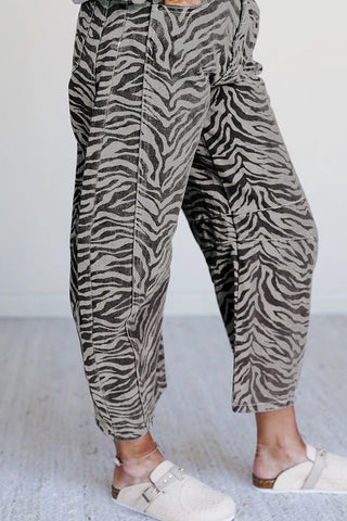 Zebra Print Wide Leg Jeans