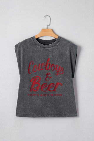Western Lettering Tank Top