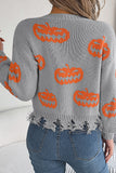 Jack-O'-Lantern Frayed Hem Sweater
