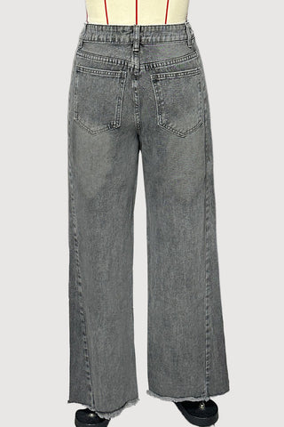 High-Waisted Straight-Leg Jeans