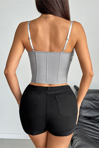 Lace-Trim Corset Tank Top