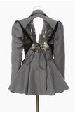 Tailored Button-Front Blazer