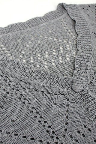 Button-Front Textured Cardigan