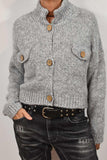 Button-Front Knit Cardigan
