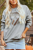 Chic Sequined Skull Sweatshirt