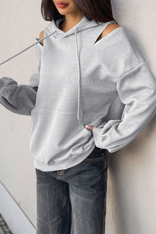 Cut-Out Shoulder Hoodie