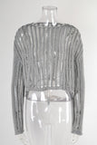 Open-Knit Long Sleeve Blouse