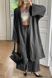 Relaxed Open-Front Pants Set