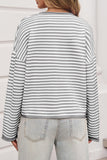 Striped Button-Front Cardigan
