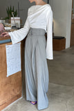High-Waist Pleated Wide-Leg Pants