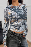 Abstract Print Long Sleeve T-Shirt
