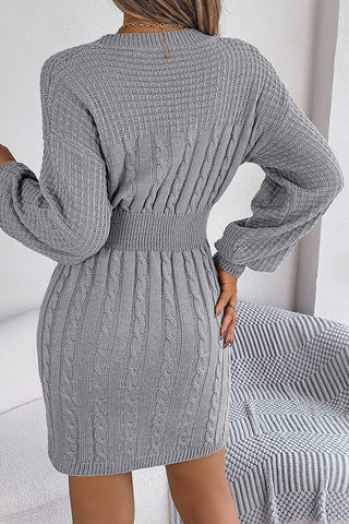 Elegant Knit Cutout Casual Dress
